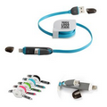 2-in-1 Retractable USB Charging Data Cable